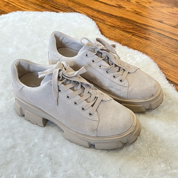 Steve Madden Michigan Chunky Platform Suede Leather Sneakers Sz 10 - Picture 5 of 11